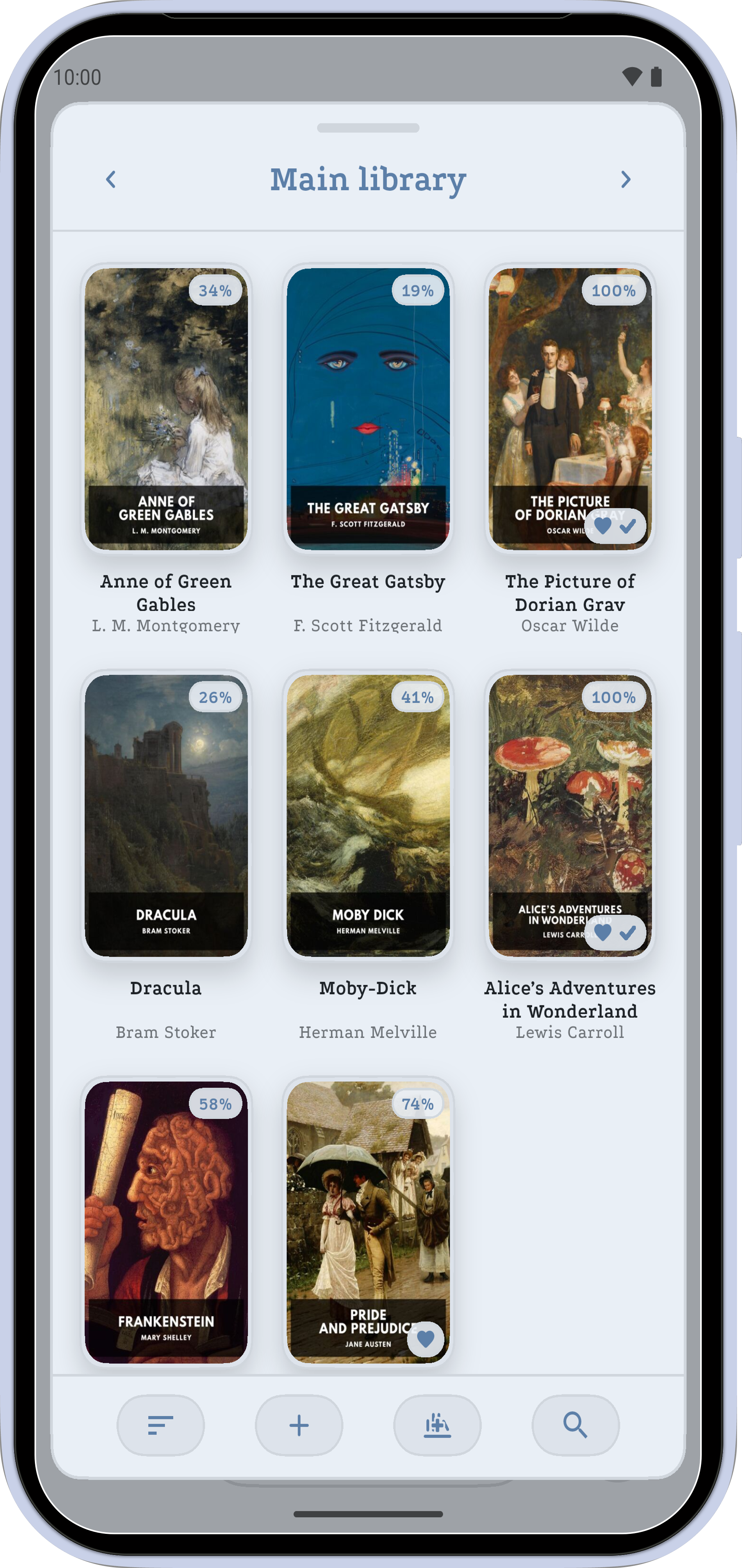 ReadTally library grid view