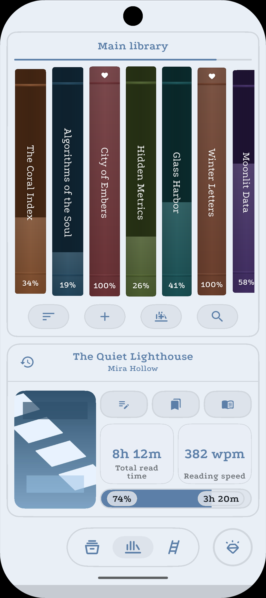 ReadTally main library screen
